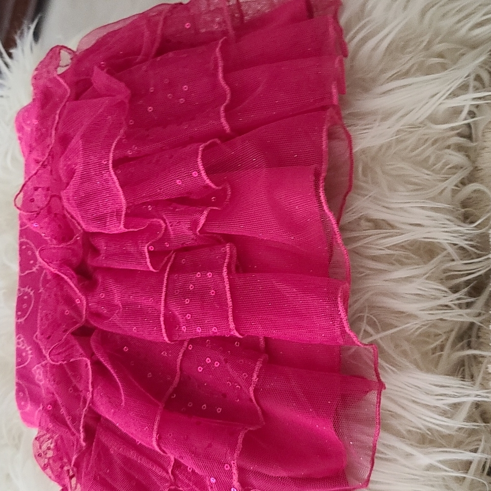 Girls Pink Sparkily Hello Kitty Skirt Size 5